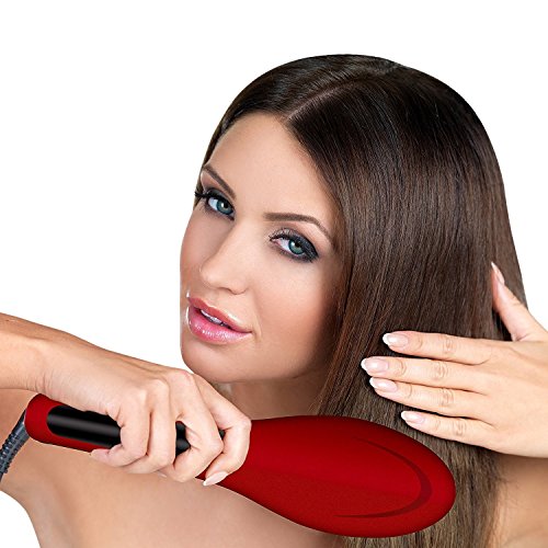 Esplee Hot and Straight Straightening Salon Brush with Temperature Control by Esplee, Red