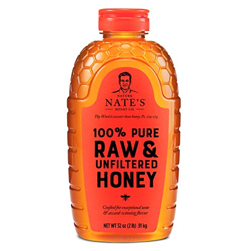 Nature Nates Nature Nate’s 100% Pure, Raw & Unfiltered Honey; 32oz. Squeeze Bottle; Award-Winning Taste