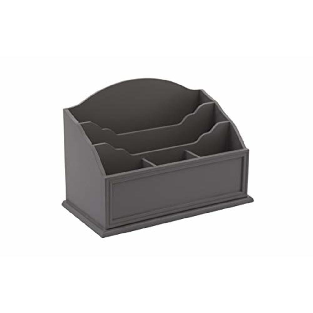 Desktop Letter Rack Designstyles Grey Wooden Desktop Letter Holder – 5 Compartment Mail and ...