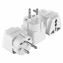 Ceptics Israel Power Adapter Travel Universal Plug by Ceptics, Works in Palestine, Jerusalem, Holy City - Perfect for Charging your Elec