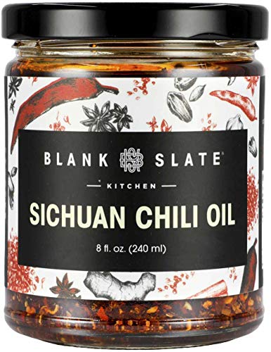 Blank Slate Kitchen Sichuan Chili Oil (8 oz) | Vegan, Gluten-free, Sugar-free | Spicy tingly umami mala hot sauce