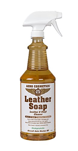 Aero Cosmetics Leather Cleaner Leather Soap Aircraft Quality for Your Car RV and Furniture 32oz Better Than Automotive Products Meets Boeing Ai