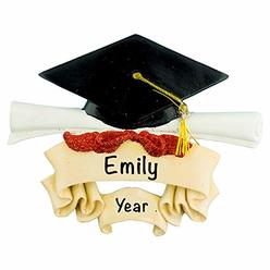 Holiday Traditions Graduation Ornament 2021 Cap and Scroll ?Class of 2021 Ornament ?Personalized Christmas Ornaments ?School, Teacher Ornaments ?Gr