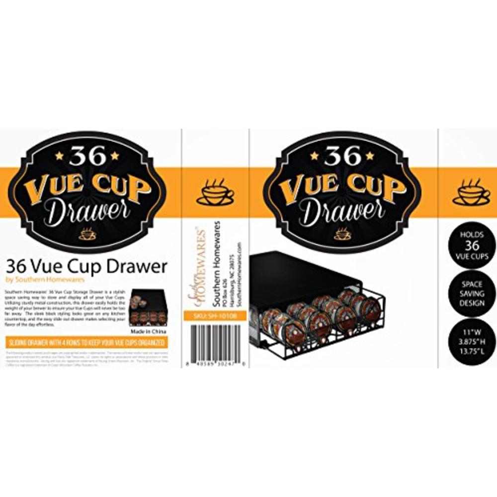 Southern Homewares Keurig Vue Cup Storage Drawer Holds 36 Vue Pods Black