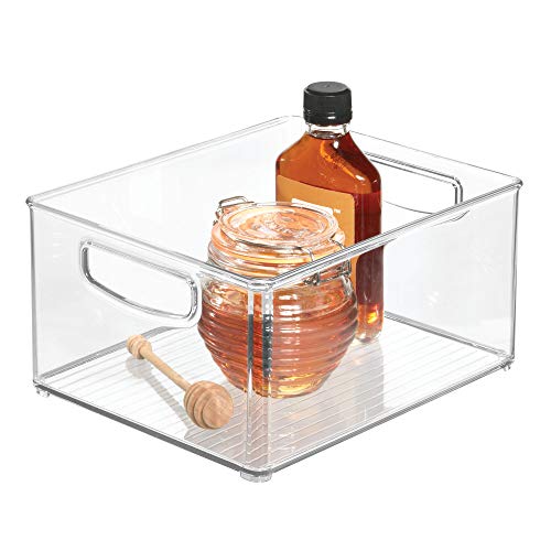 iDesign Linus Plastic Storage Bin with Handles for Kitchen, Fridge, Freezer, Pantry, and Cabinet Organization, BPA-Free, Extra L