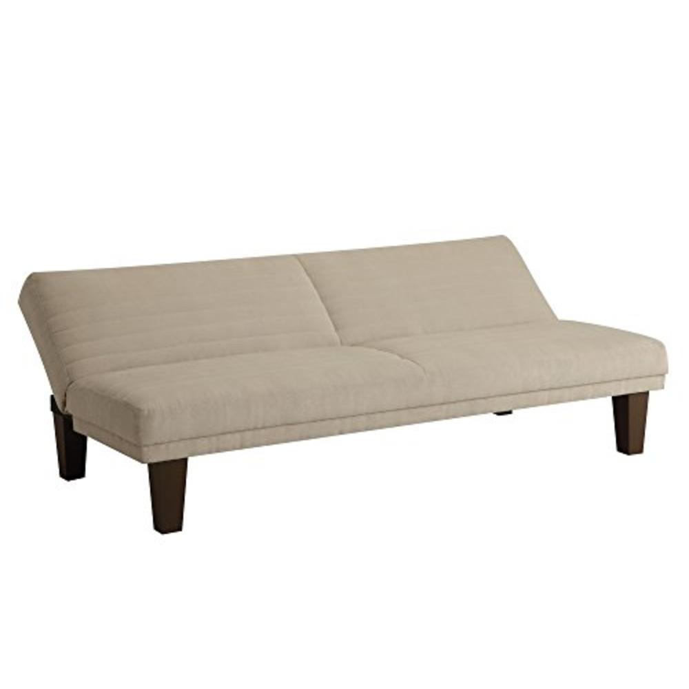 Dorel DHP Dillan Convertible Futon Couch Bed with Microfiber Upholstery and Wood Legs - Tan