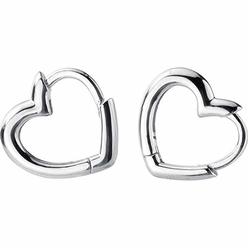 Dtja Dainty Love Heart Shaped Small Hoop Sleeper Earrings for Women Teen Girls S925 Sterling Silver 14K Daith Heart Cartilage Tragus 