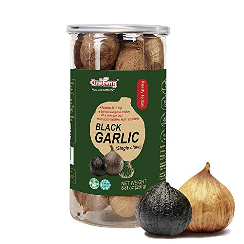 ONETANG Black Garlic 250g, Whole Black Garlic Fermented for 90 days, 0 additives, high in antioxidants 8.81 oz
