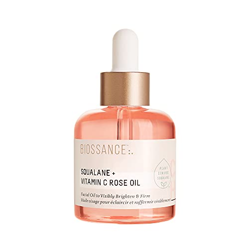 Biossance Squalane + Vitamin C Rose Oil. Facial Oil to Visibly Brighten, Hydrate, Firm and Reveal Radiant Skin (1.0 ounces)