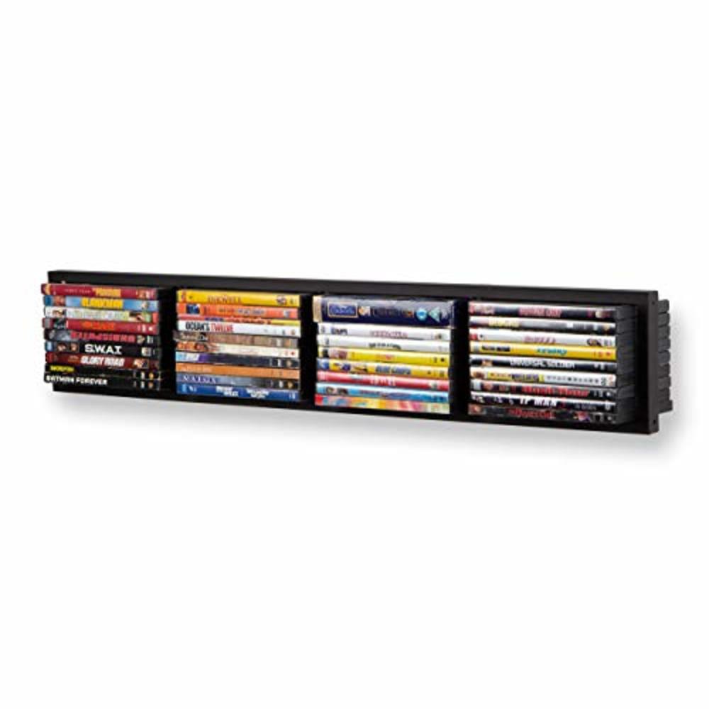 You Have Space YouHaveSpace CD DVD Storage Shelf for Wall, 34 Inch Cube Storage Media Shelf and Video Game Organizer, Metal Black Wall Shelf