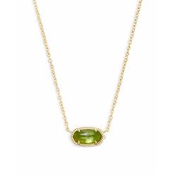 Kendra Scott Elisa Short Pendant Necklace for Women, Dainty Fashion Jewelry, 14K Gold-Plated Brass, Peridot Illusion