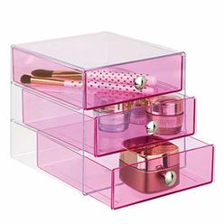 iDesign Plastic 3-Drawer Jewelry Box, Compact Storage Organization Drawers Set for Cosmetics, Dental Supplies, Hair Care, Bathro