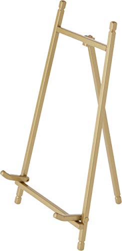 Bards Satin Gold-Toned Metal Easel, 9.5" H x 5" W x 5" D