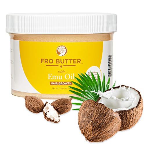Fro Butter Emu Oil Hair Growth Treatment | Shea Butter, Virgin Coconut &  Lavender Oil, Pumpkin Seeds & Nourishing Extracts | For
