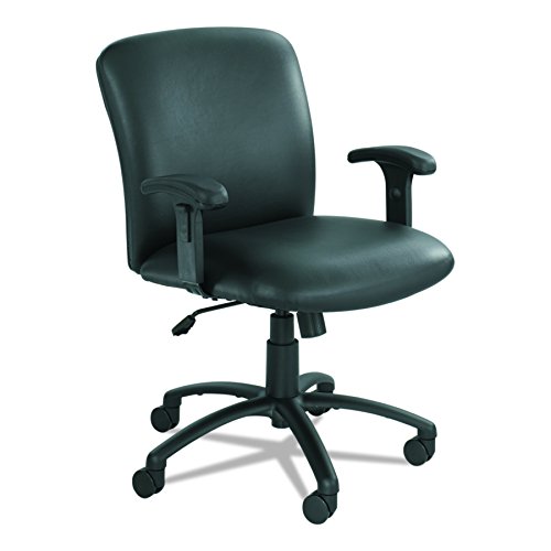 Safco Products Uber Big and Tall Mid Back Chair 3491BV, Black Vinyl, Rated for 24/7 Use, Holds up to 500 lbs. (Optional arms sol