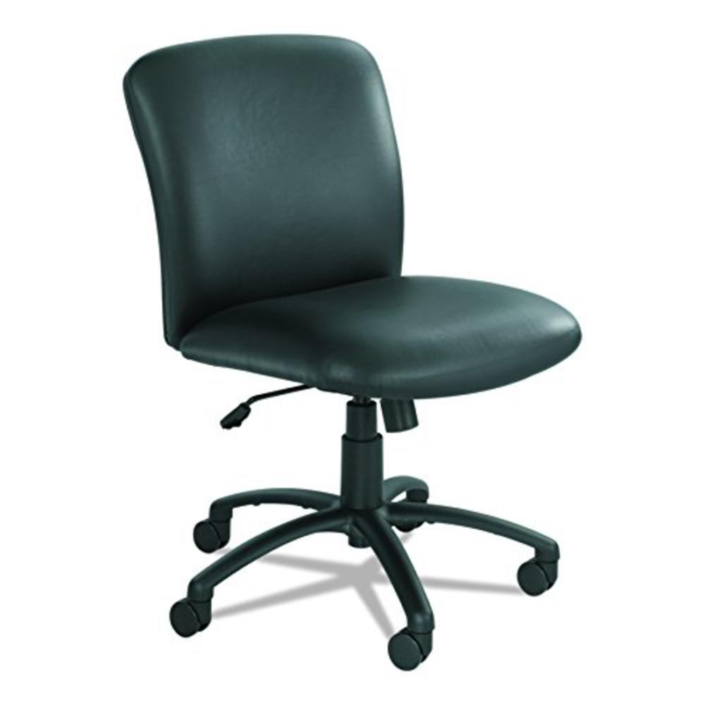 Safco Products Uber Big and Tall Mid Back Chair 3491BV, Black Vinyl, Rated for 24/7 Use, Holds up to 500 lbs. (Optional arms sol