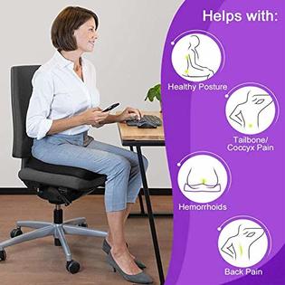 Sbriun 8886888888 Gel Seat Cushion - Enhanced Double Non-Slip Seat Cushion  for Tailbone Pain Relief - Seat Cushion for The Car Or Office Chair - S