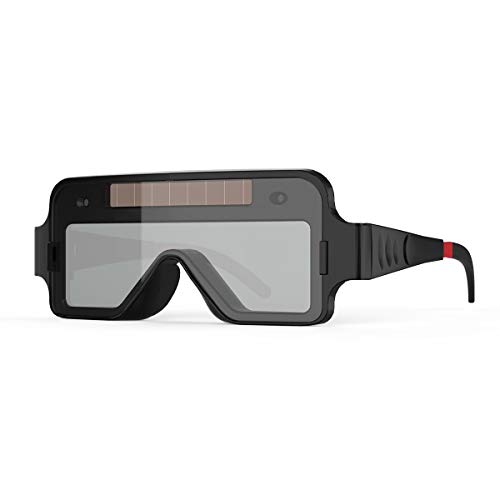 YESWELDER True Color Solar Powered Auto Darkening Welding Goggles, 2 Sensors Welder Glasses for TIG MIG MMA Plasma