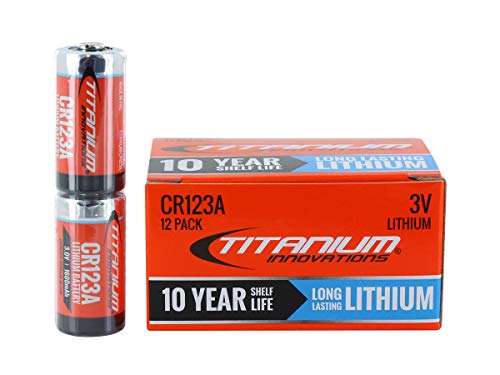 Titanium Innovations CR123A 3V Lithium Photo Battery 1600mAh - Box of 12