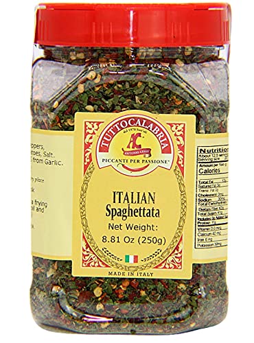 TuttoCalabria, Spaghetti Seasoning, Italian Spaghettata, Spicy Seasoning, Add oil to pan, heat, mix in seasoning, and then toss 