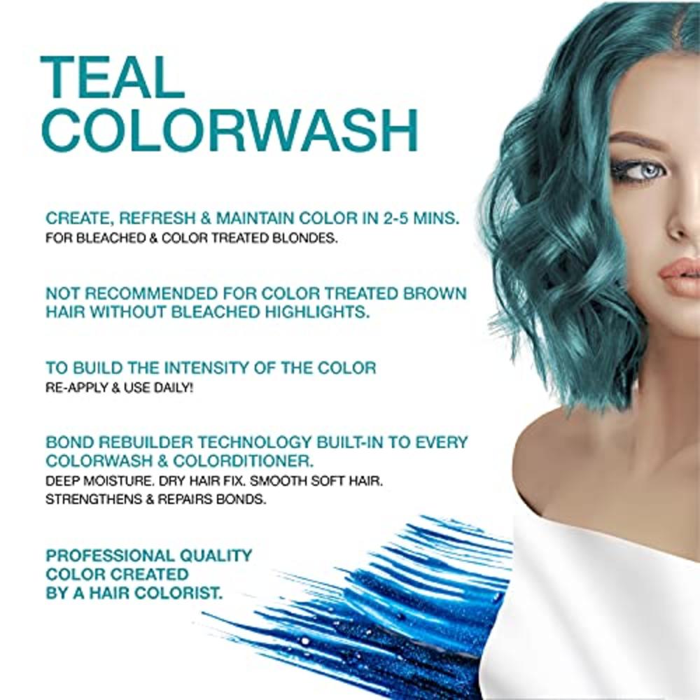 Celeb Luxury Viral Colorwash, Professional Semi-Permanent Hair Color  Depositing Shampoo, Teal