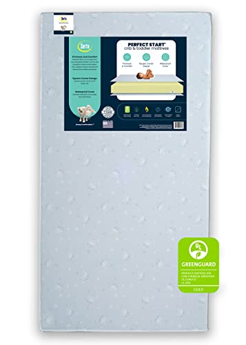 Serta Perfect Start Dual Sided Baby Crib Mattress & Toddler Mattress - Premium Sustainably Sourced Fiber Core - Waterproof - GRE