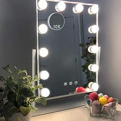 Hansong Makeup Mirror with Lights,Vanity Light-up Professional Mirror,Detachable 10x Magnification,3 Color Lighting Modes, Cosme