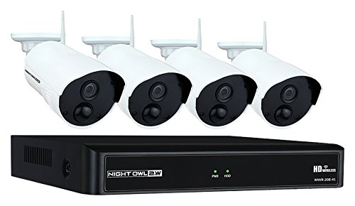 Night Owl Security Products Night Owl Camera System 4 Channel 1080p Wireless Smart Security Hub, White (WNVR201-44P-B)