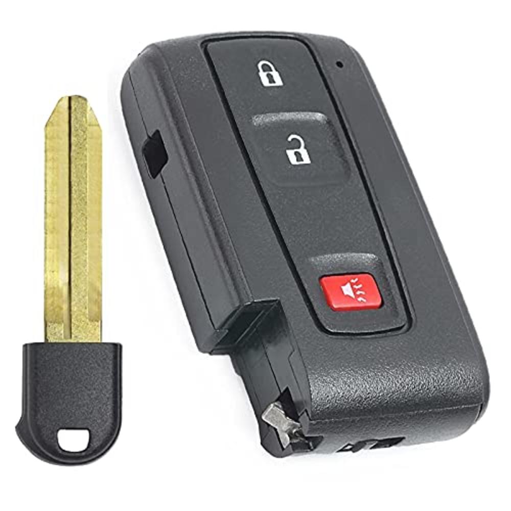 Keyecu Replacement Shell Keyless Smart Remote Key Case Fob 2+1 Button for Toyota Prius 2004-2009 with Uncut Key Blade