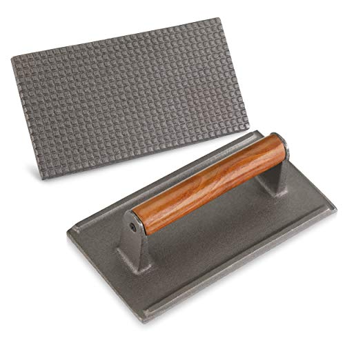 New Star Foodservice 36435 Commercial Grade Iron Steak Weight/Bacon Press, 8.25 by 4.25-Inch