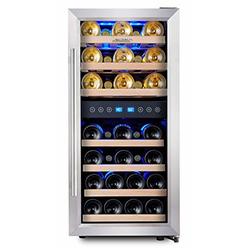 Phiestina Dual Zone Wine Cooler Refrigerator - 33 Bottle Free Standing Compressor Fridge and Chiller for Red and White Wines - 1