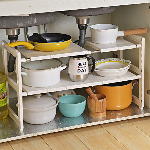 OBOR Organization and Storage, Under Sink Organizers and Storage for Kitchen, Expandable 2 Tier Cupboard Organizers and Storage 