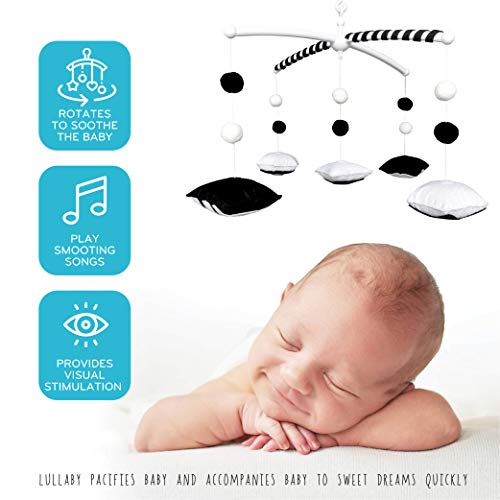 EVERLOVE | Montessori Mobile Baby for Crib - Black and White Mobile Give Visual Stimulation to Engage Your Newborn - Baby Crib M