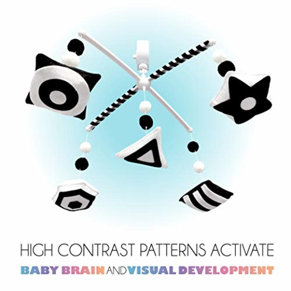 EVERLOVE | Montessori Mobile Baby for Crib - Black and White Mobile Give Visual Stimulation to Engage Your Newborn - Baby Crib M