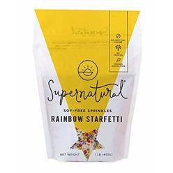 Supernatural Rainbow Starfetti Natural Confetti Sprinkles by Supernatural, No Artificial Dyes, Soy Free, Gluten Free, Vegan, 1LB