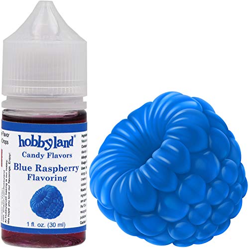 Hobbyland Candy Flavors (Blue Raspberry Flavoring, 1 Fl Oz), Blue Raspberry Concentrated Flavor Drops