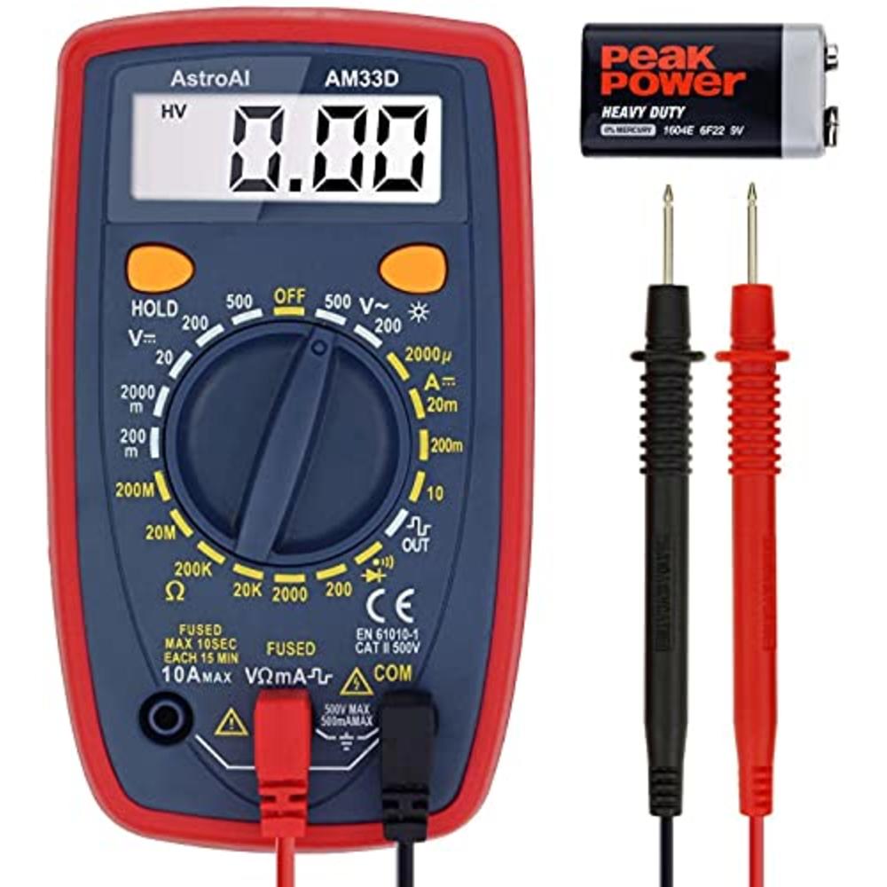 AstroAI Multimeter 2000 Counts Digital Multimeter with DC AC Voltmeter and Ohm Volt Amp Tester ; Measures Voltage, Current, Resi