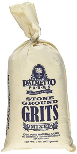 Palmetto Farms Mixed Yellow and White Stone Ground Grits 2 LB - Non-GMO - Just All Natural Corn, No Additives - Naturally Gluten