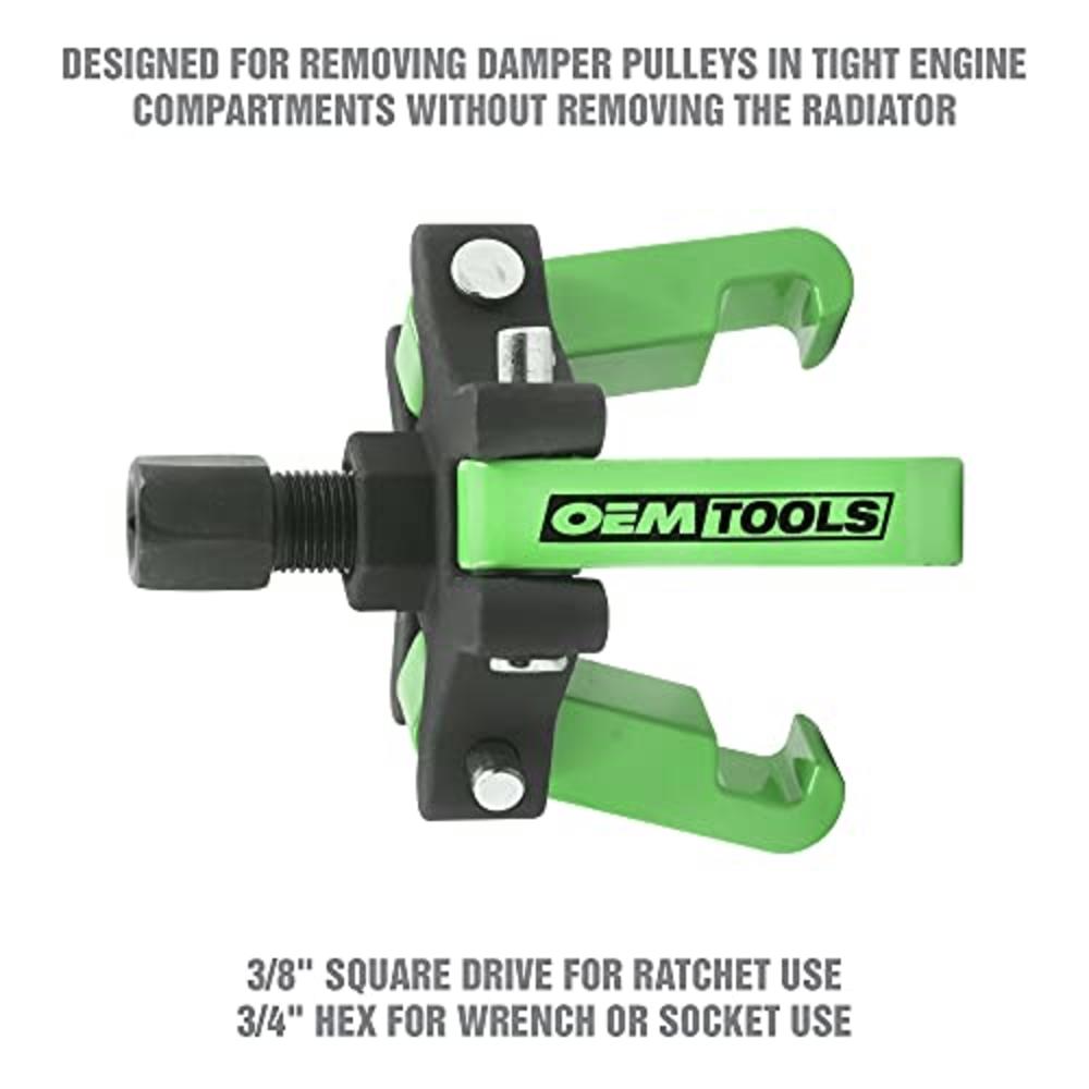 OEMTOOLS 25090 Harmonic Balancer Puller Kit, Adjustable 3-Jaw Puller Fits Most Late Model Automobiles & Trucks, Forcing Screw Fi