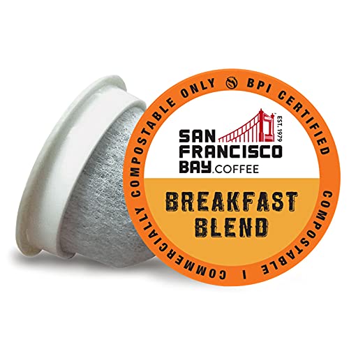 San Francisco Bay SF Bay Coffee OneCUP Breakfast Blend 80 Ct Medium Roast Compostable Coffee Pods, K Cup Compatible including Keurig 2.0 (Packagin