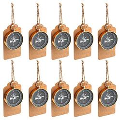 OurWarm PartyTalk 50pcs Compass Wedding Favors for Guests, Compass Souvenir Gift with Kraft Tags for Travel Themed Party Decorations Nau