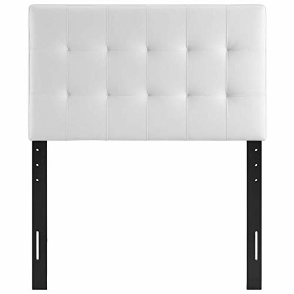 Modway Lily Tufted Faux Leather Upholstered Twin Headboard in White