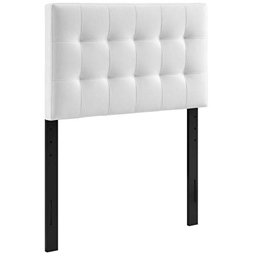 Modway Lily Tufted Faux Leather Upholstered Twin Headboard in White