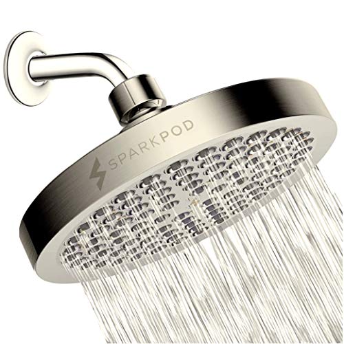 SparkPod Shower Head - High Pressure Rain - Luxury Modern Look - No Hassle Tool-less 1-Min Installation - The Perfect Adjustable