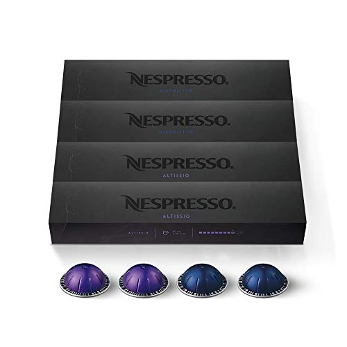 Nespresso Capsules VertuoLine, Espresso, Bold Variety Pack, Medium and Dark Roast Espresso Coffee, 10 Count (Pack of 4)