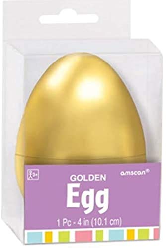 amscan Golden Easter Egg Shell | Party Favor, 4"