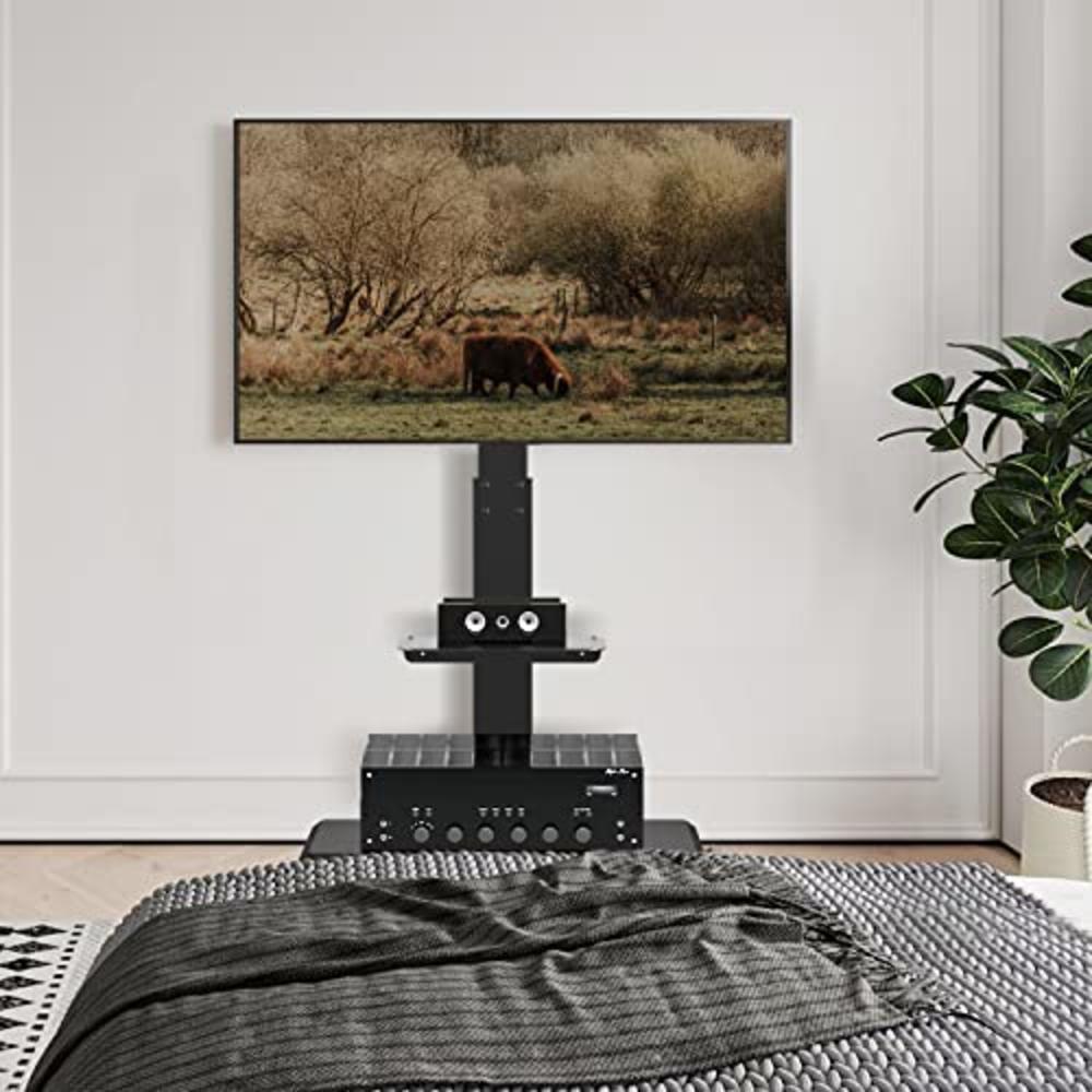 TAVR Furniture Rolling TV Stand with Wheels and Swivel Mount for 37 inch-70 inch LCD LED Flat Panel Screen TV Curved Monitor, Portable Mobile T