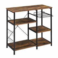 Mr IRONSTONE Kitchen Bakers Rack Utility Storage Shelf Microwave Stand 3-Tier+3-Tier Table for Spice Rack Organizer Workstation 