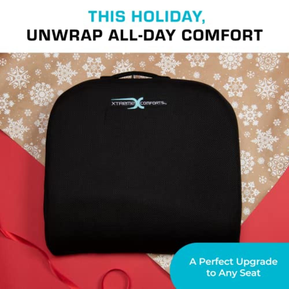 Xtreme Comforts Seat Cushion, Office Chair Cushions - Pack of 1 Padded Foam Cushion w/ Handle for Desk, Wheelchair & Car Use - B