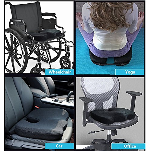 Dreamer Car Seat Cushion & Seat Cushions for Office Chairs - U-Shaped Memory Foam Sciatica Pain Relief Office Chair Cushion - No